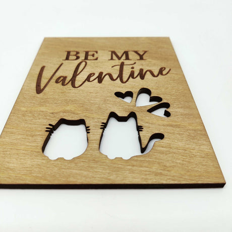 Wooden Card for Valentine's Day «BE MY Valentine»‎ - Real Estate Store