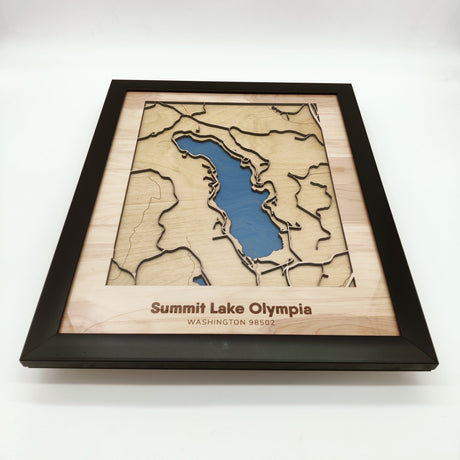 Wooden Lake Map Gift - Real Estate Store