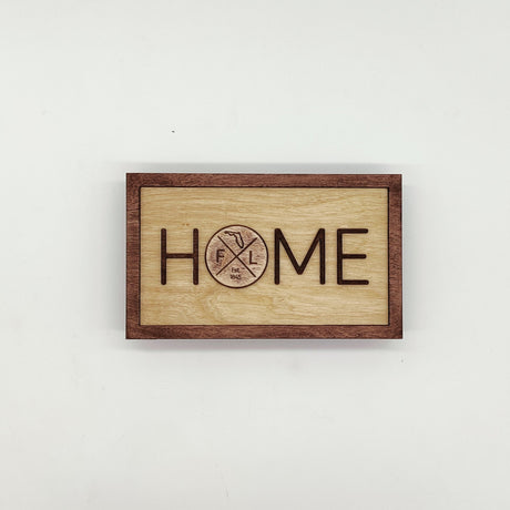 Wooden Magnetic Key Holder with text «Home» - Real Estate Store