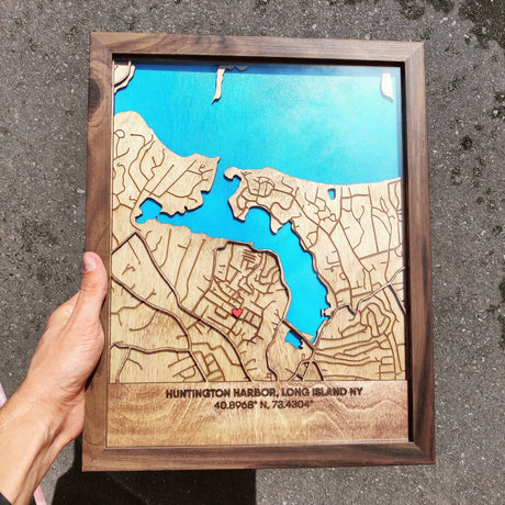 Wooden Map of any City (Laser Cut) - Real Estate Store