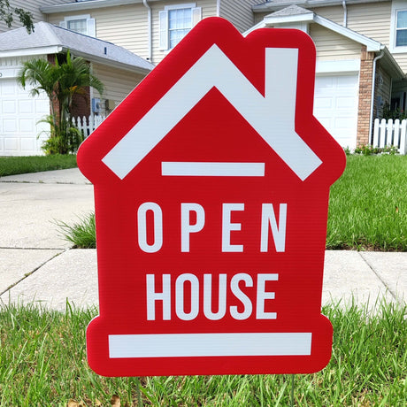 Yard Sign Open House Sign «House» Shape - Real Estate Store