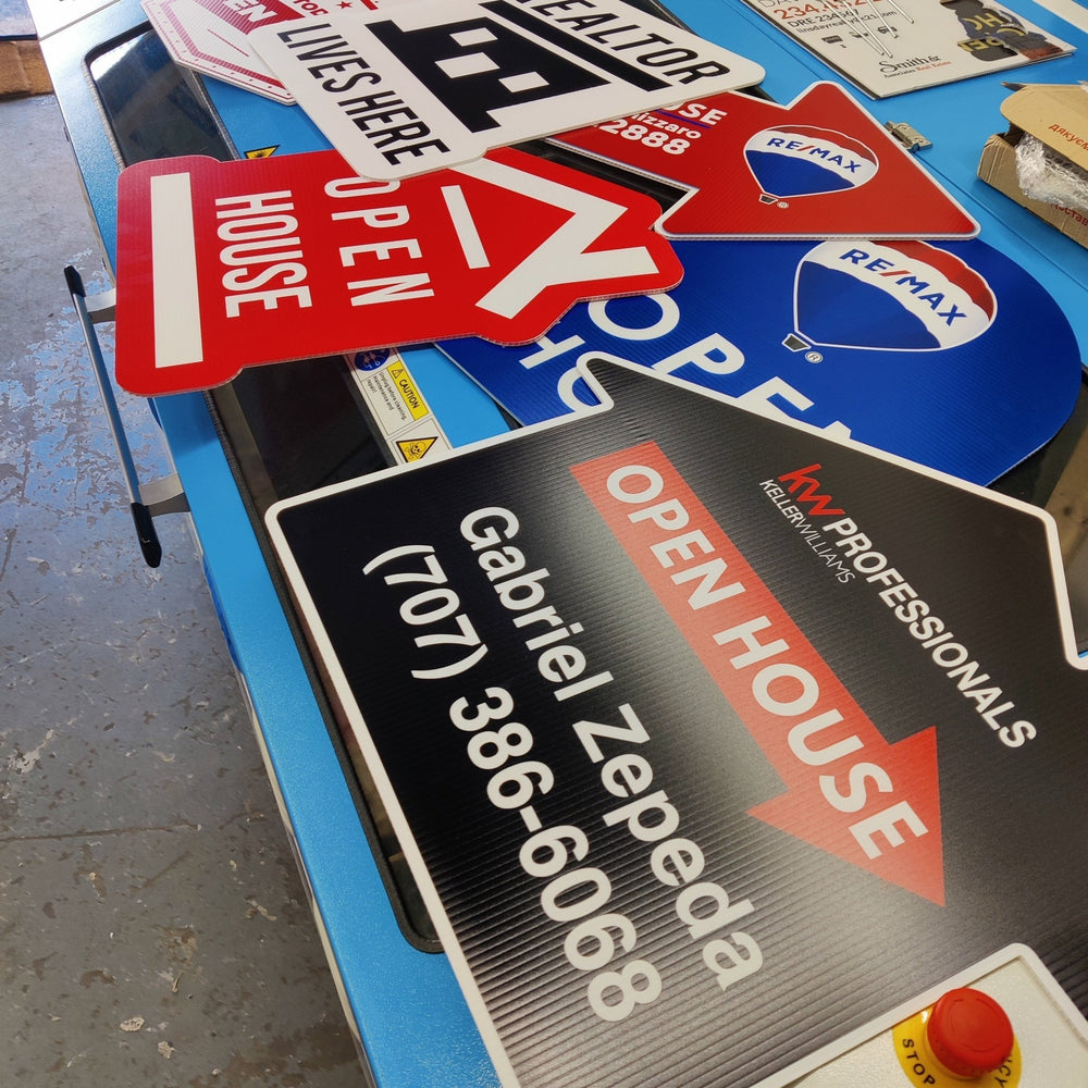Two House Sign Yard Sign Open House Sign Multiple Houses Shape – Real Estate Store