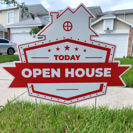 Yard Sign Open House Sign Multiple Houses Shape - Real Estate Store